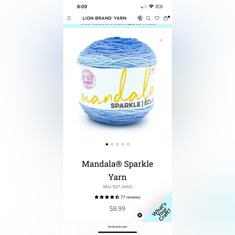 Lion Brand Mandala Sparkle Yarn in Cepheus